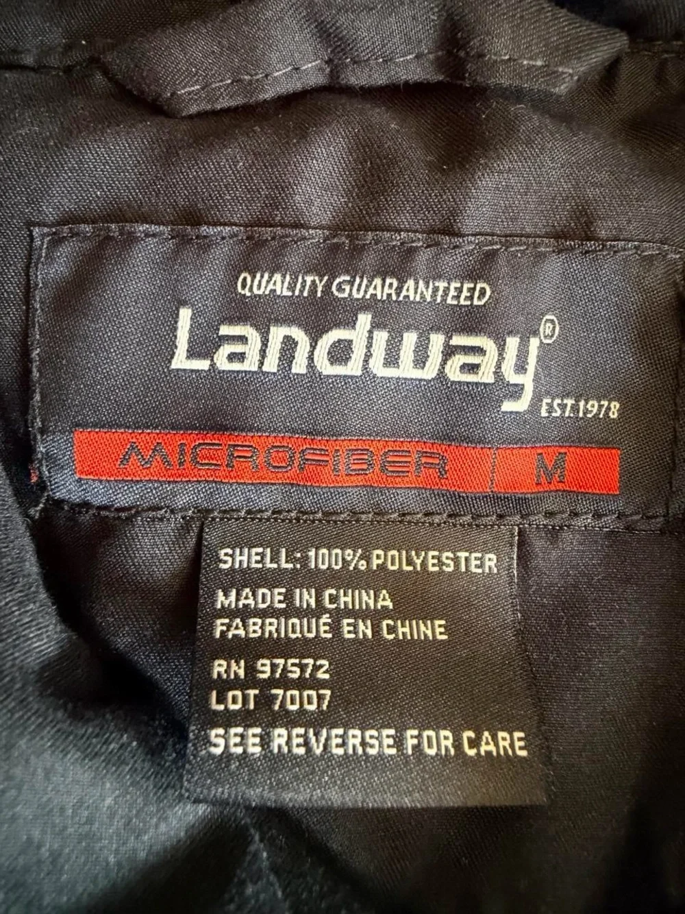 Landway Men's Medium NRA Embroidered Lightweight Windbreaker Jacket Navy Blue
